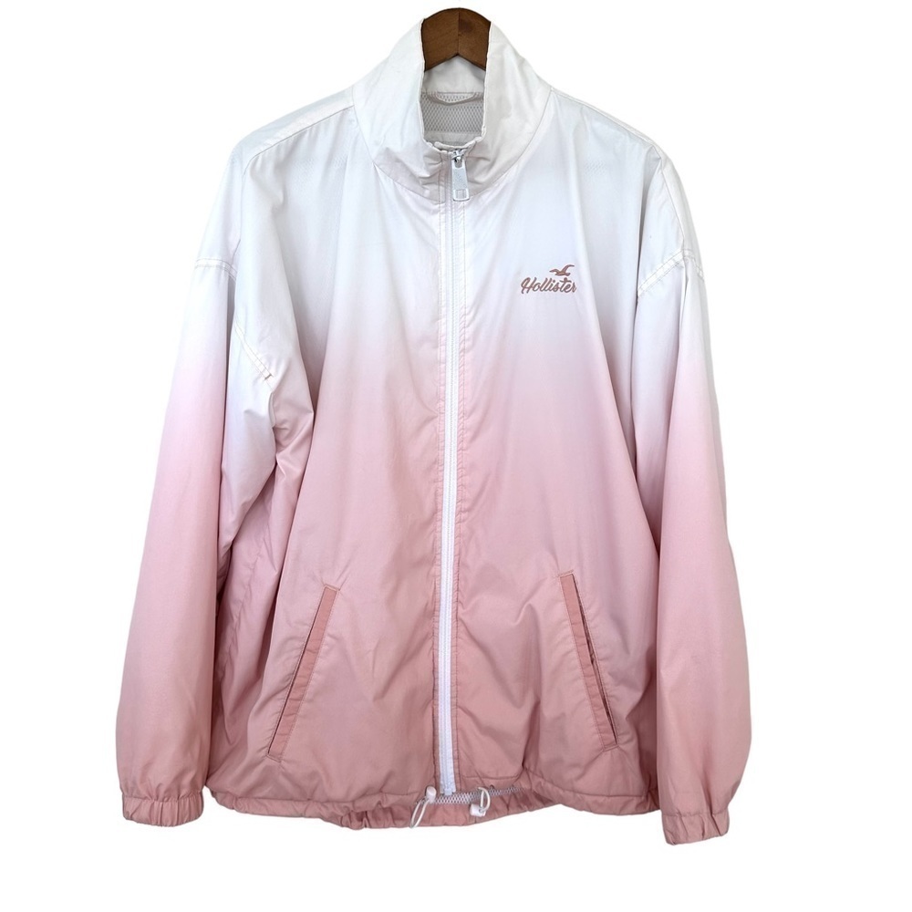 Hollister windbreaker jacket, dolman sleeves, oversized fit, high-low hem